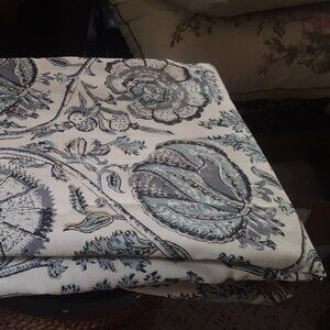 3 Pottery Barn 48W x 84L GREY Linen Cotton Haylie Print Curtains